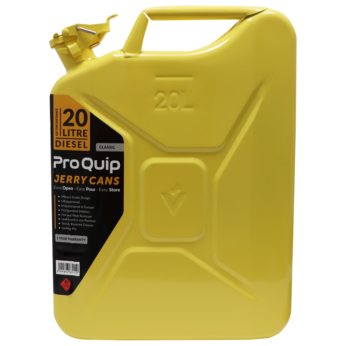 "JERRY CAN METAL 20L YELLOW DIESEL - DWS - NO SPOUT NATO COMPLIANT"