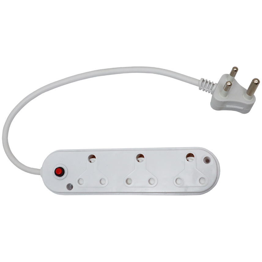 "PLUG CORDED MULTI  3 WAY  3PIN - WITH OVERLOAD PROTECTION"