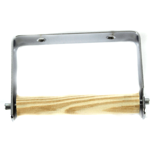 "TOILET ROLL HOLDER WOOD ROLLER - DWS - CHROME PLATED"