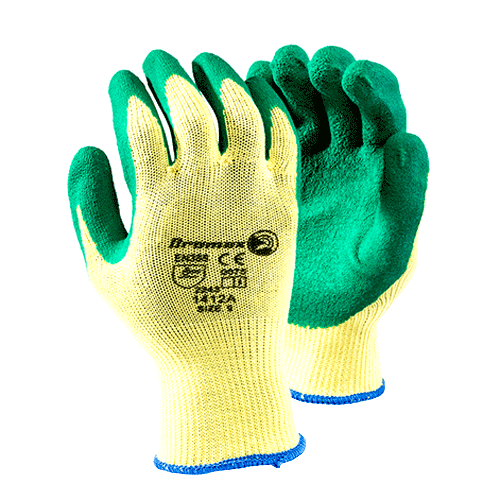 "GLOVE HANDLING GRIPPER SIZE  9 DRO - 7 GAUGE (RUBBER PALM) - GREEN"