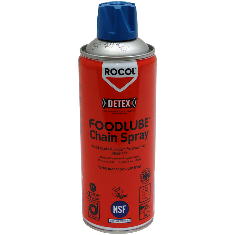 "CHAIN LUBE FG SPRAY  400ML ROCOL - FOOD GRADE - WATER RESISTANT LUBRICANT"