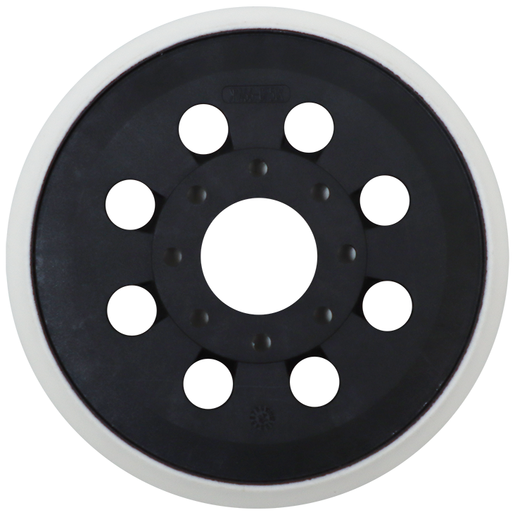 "BACKING PAD RUBBER 125MM VELCRO BOSCH - REPLACEMENT PAD BOSCH (8 HOLE)"