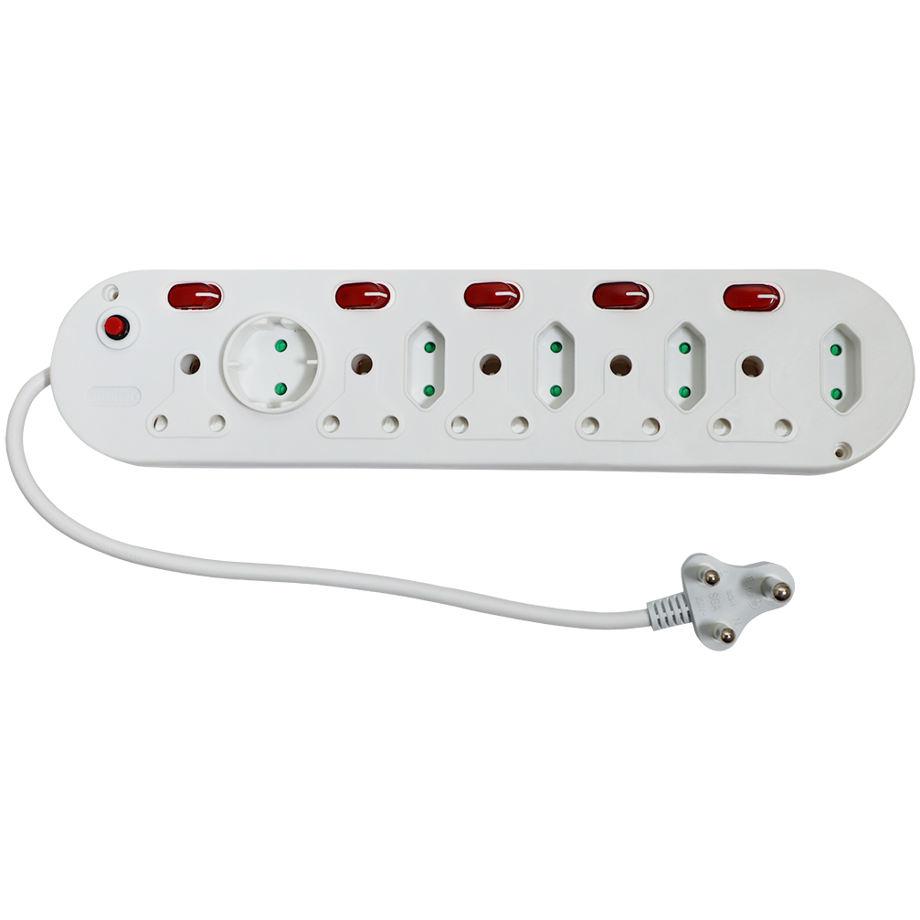 "PLUG CORDED MULTI 10 WAY INC SWITCHES - 5X3PIN 4X2PIN 1XROUND 2PIN"