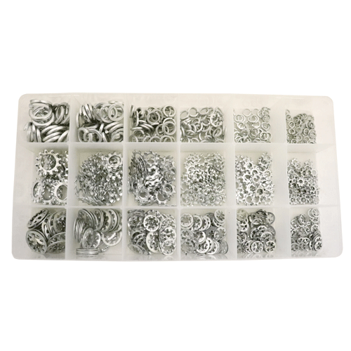 "ASSORT MIXED WASHER 720PC - SPRING, INTERNAL & EXTERNAL WASHERS"