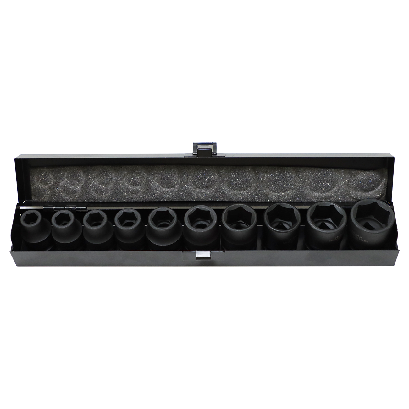 "SOCKET IMPACT SET  1\/2\" D 10PC  FB - METAL CASE (10 - 24MM)"