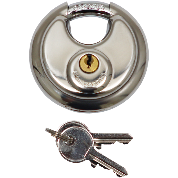 "PADLOCK DISC S\/S 70MM  STD FB - STAINLESS STEEL - BLISTER PACK (5 PIN)"