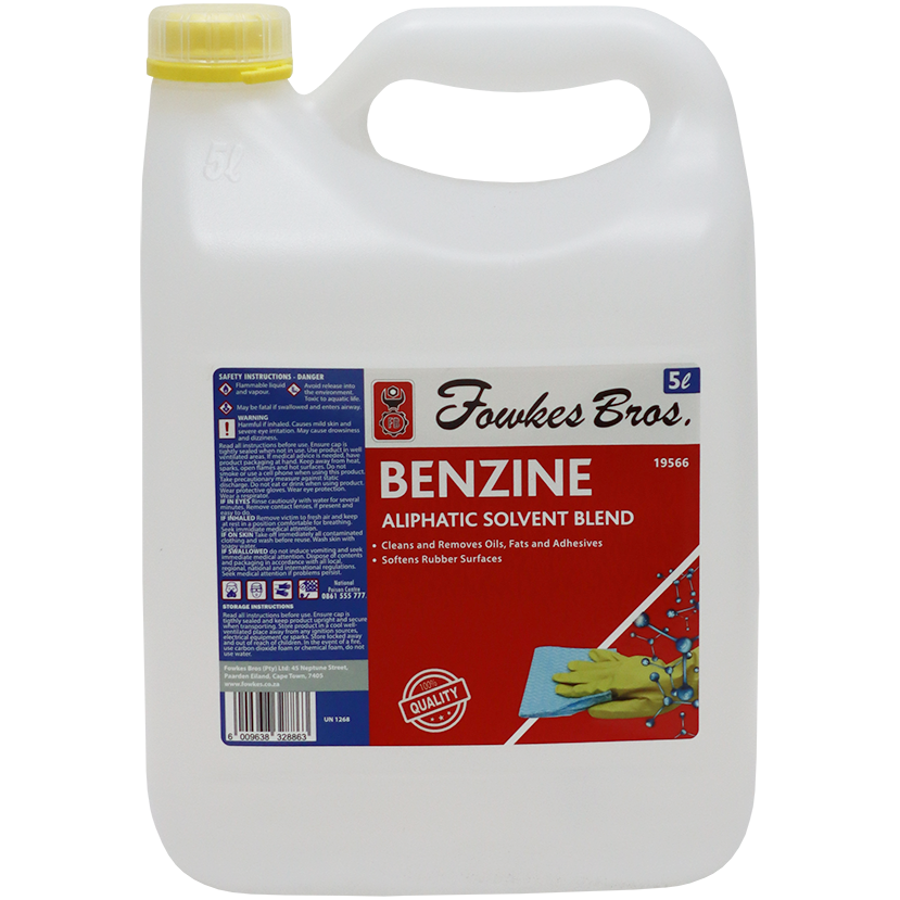 "BENZINE CLEANING SOLVENT 5L - CLEANING OILS, FATS & ADHESIVES"