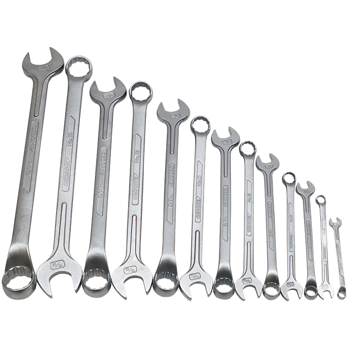 "SPANNER SET COMB  1\/4- 1\"     GED - 13 PIECE - CHROME VANADIUM"