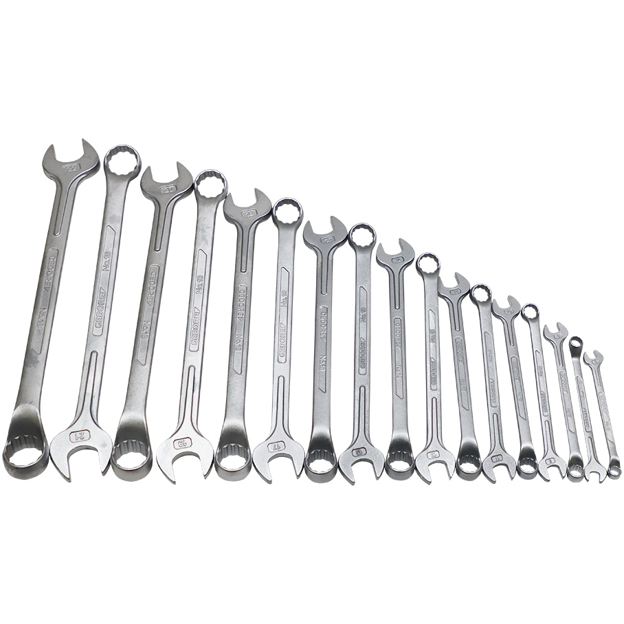"SPANNER SET COMB  6-22MM   GED - 17 PIECE - CHROME VANADIUM"