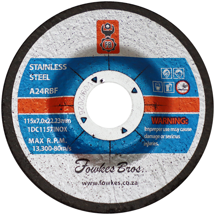 "GRINDING DISC  S\/S 115 X 7.0  FB - FOR STAINLESS STEEL"
