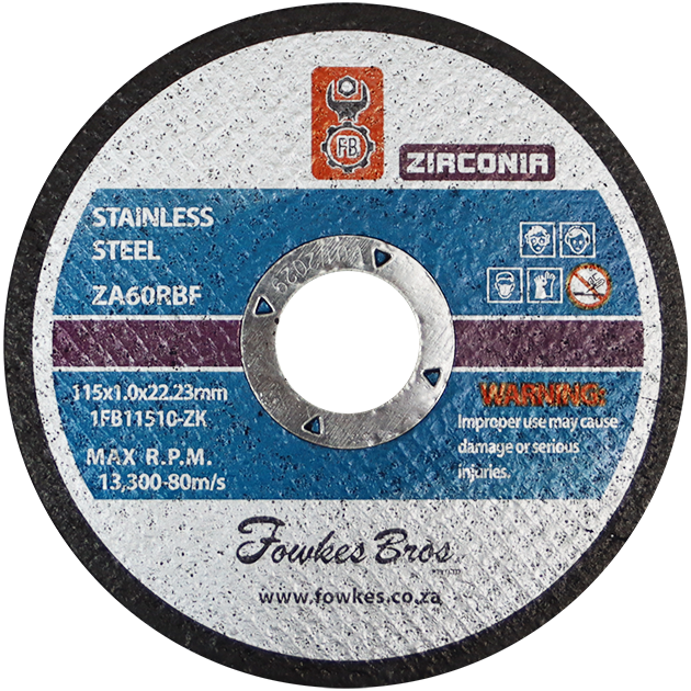 "CUT OFF S\/S 115X1.0X22  FB PREMIUM - INOX STAINLESS STEEL (ZIRCONIA)"