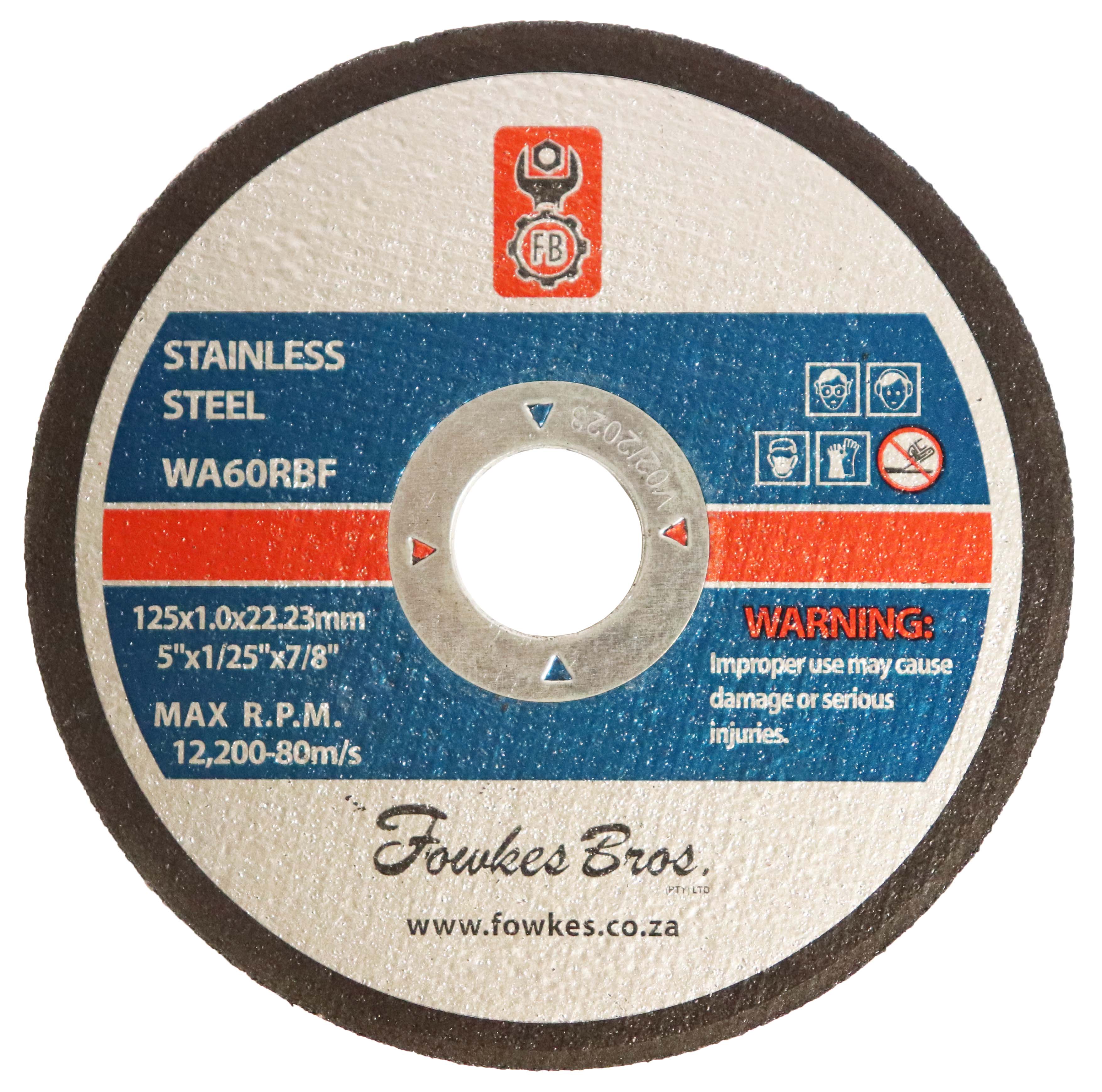 CUT OFF S/S 125X1.0X22 FB - STAINLESS STEEL | Fowkes Bros