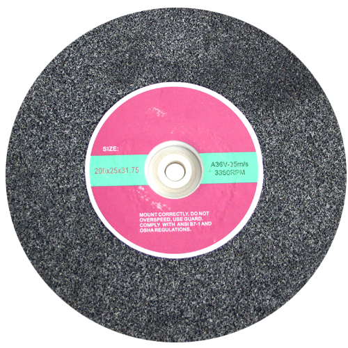"GRINDING WHEEL AN 200X25MM GREY A 36 - 31.75MM BORE - ALUMINIUM OXIDE(COARSE)"