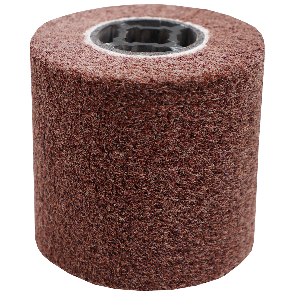"FLEECE WHEEL 100 X 100MM  180G FB - KEYWAY SCOTCHBRITE TYPE (MEDIUM)"