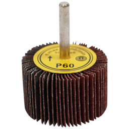 "FLAP WHEEL  50 X 30MM  60G FB - MOUNTED 6MM SHANK (50MM DIA X 30MM WIDE)"