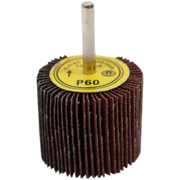 "FLAP WHEEL  50 X 40MM  60G FB - MOUNTED 6MM SHANK (50MM DIA X 40MM WIDE)"