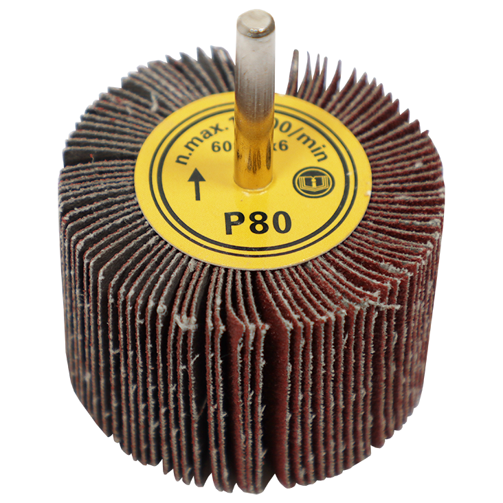 "FLAP WHEEL  50 X 40MM  80G FB - MOUNTED 6MM SHANK (50MM DIA X 40MM WIDE)"