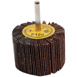 "FLAP WHEEL  60 X 40MM 120G FB - MOUNTED 6MM SHANK (60MM DIA X 40MM WIDE)"