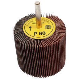"FLAP WHEEL  60 X 50MM  60G FB - MOUNTED 6MM SHANK (60MM DIA X 50MM WIDE)"