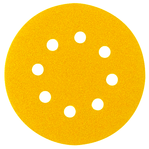 "SANDING DISC VELC 125X 120G 8H FB GOLD - 8 HOLE - VELCRO SANDING DISC (GOLD)"
