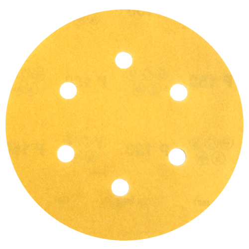 "SANDING DISC VELC 150X 150G 6H FB GOLD - 6 HOLE - VELCRO SANDING DISC (GOLD)"