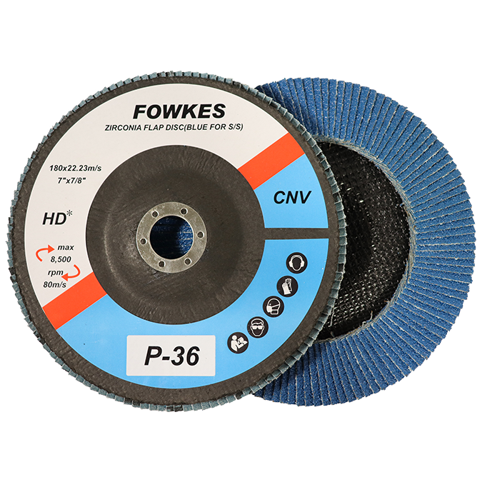 "FLAP DISC  ZK FLT  180MM  36G - ZIRCONIA - FLAT - HIGH DENSITY"