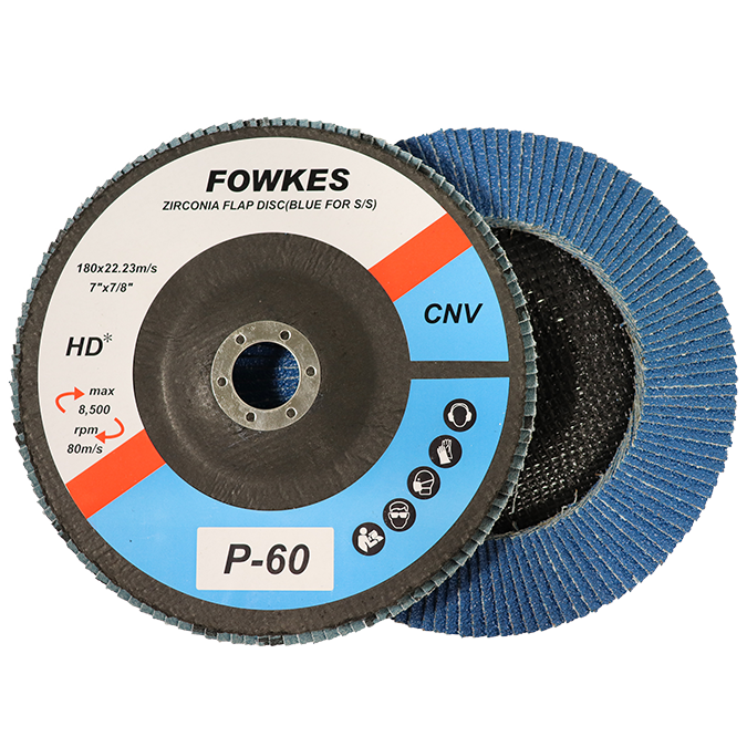 FLAP DISC ZK FLT 180MM 60G - ZIRCONIA - FLAT - HIGH DENSITY