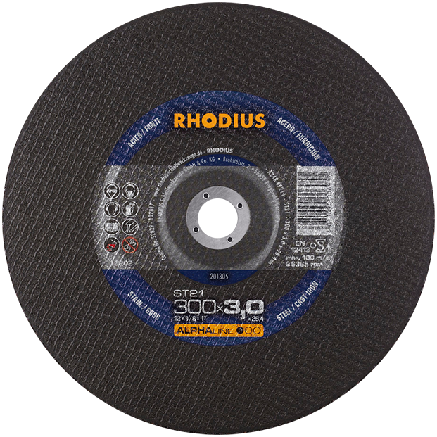 "CUT OFF STEEL 300X3.0X25  RHOD (10) - RHODIUS ALPHALINE ST21"