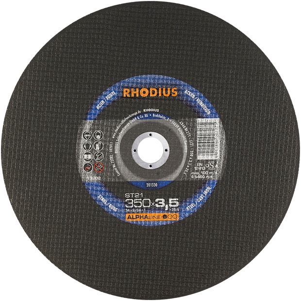 "CUT OFF STEEL 350X3.5X25 RHOD (10) - RHODIUS ALPHALINE ST21"