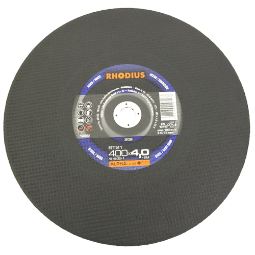 "CUT OFF STEEL 400X4.0X25 RHOD (10) - RHODIUS ALPHALINE ST21"