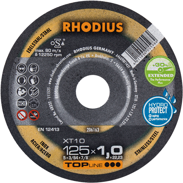 "CUT OFF S\/S 125X1.0X22  RHOD (50) - RHODIUS XT10 TOPLINE (INOX)"