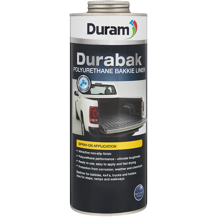 "BAKKIE LINER DURABAK BLACK 1L SPRAY-ON - POLYURETHANE SURFACE PROTECTION COAT"