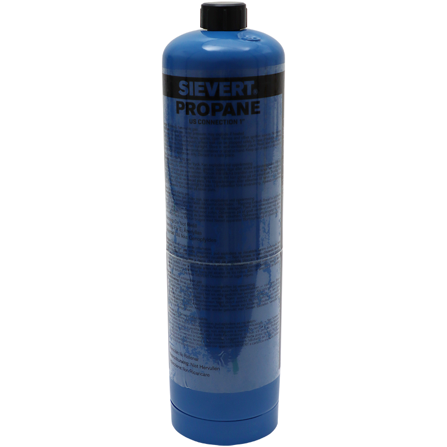 "GAS BLOW TORCH REFILL PROPANE 650ML - SIEVERT STAINLESS STEEL CYLINDER (400GM)"