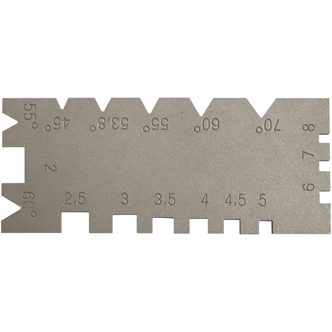 "GAUGE SCREW CUTTING COMBINED ANGULAR - 45\/53.8\/55\/60\/70 DEG"