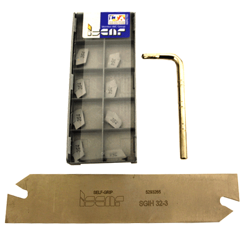 "PARTING KIT SELF-GRIP SGIH 32-3 IC354 - GROOVING\/PARTING TOOL + 10 INSERTS"