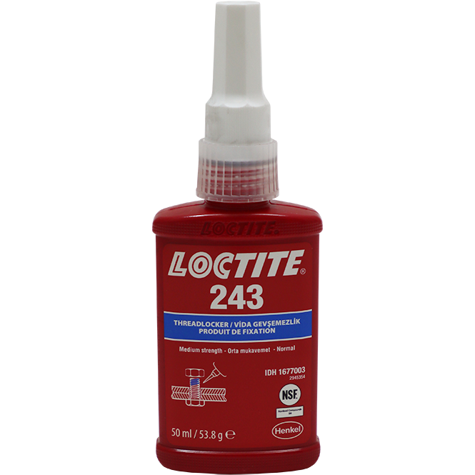 "THREADLOCKER  MED   50ML   243 LOC - MED STRENGTH - REMOVABLE WITH HAND TOOLS"