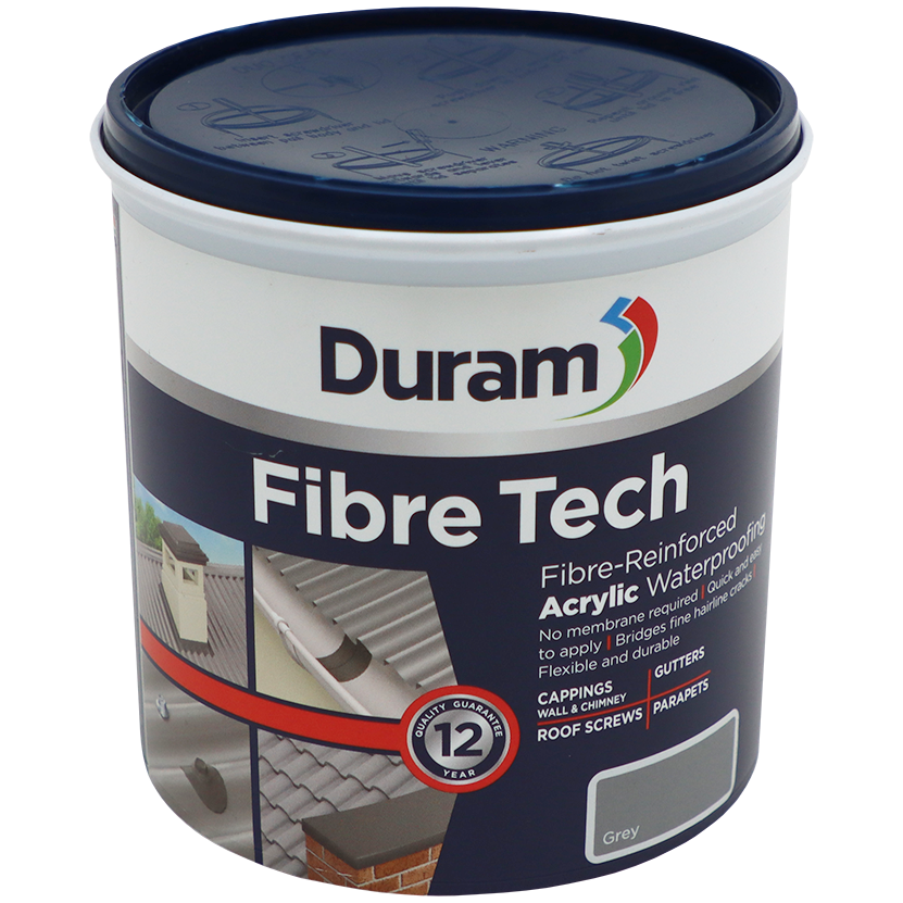 "WATERPROOF FIBRE TECH GREY 1L DURAM - FIBRE-REINFORCED ACRYLIC COATING"