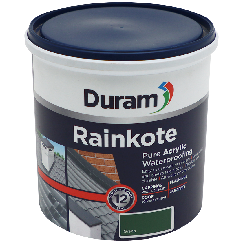 "WATERPROOF RAINKOTE GREEN 1L DURAM - PURE ACRYLIC WATERPROOFING"