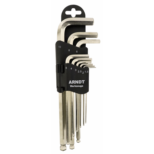 "ALLEN K\/SET B\/P 1.5-10MM ARNDT - 9PC - SILVER- PLASTIC CLIP"