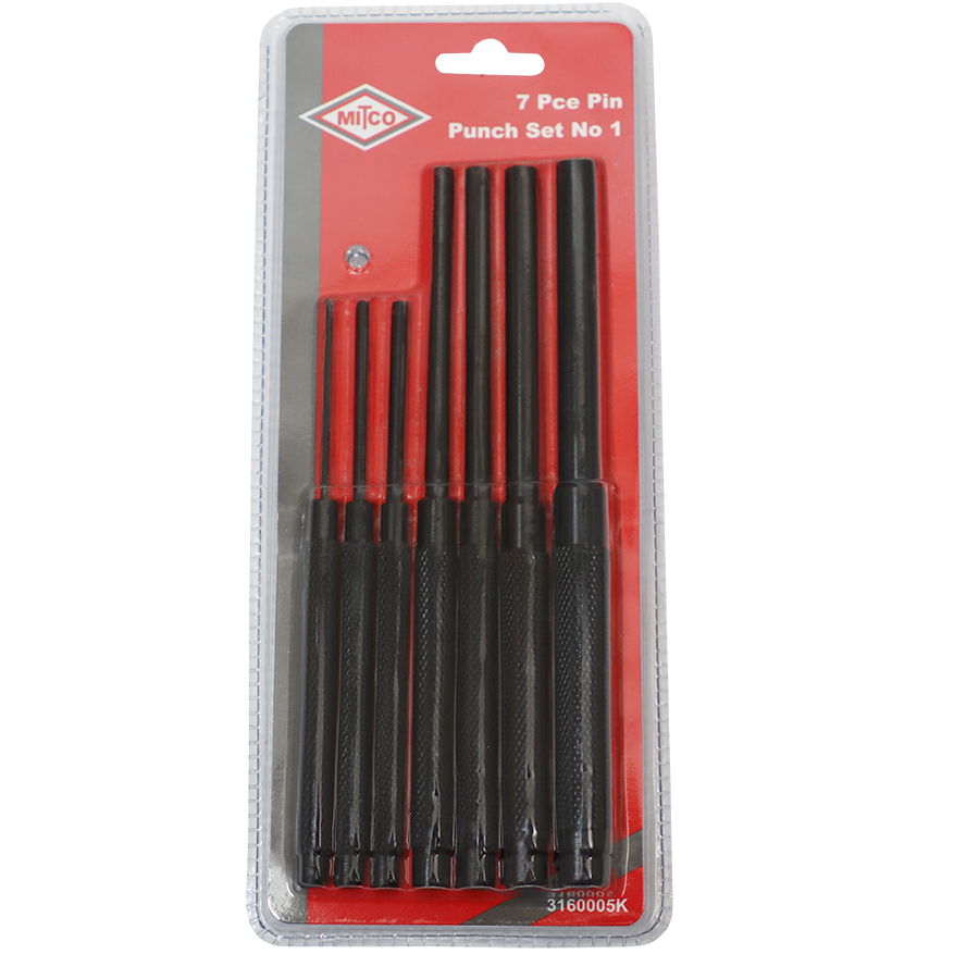 PIN PUNCH SET 7 PCE 150MM LOCAL - 7 PIECE (2 / 3 / 4 / 5 / 6 / 8 / 10MM ...