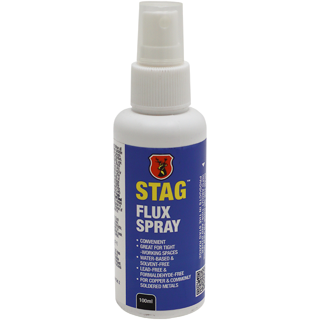 "SOLDER FLUX SPRAY 100ML STAG - FOR COPPER & PLUMBERS SOLDERING"