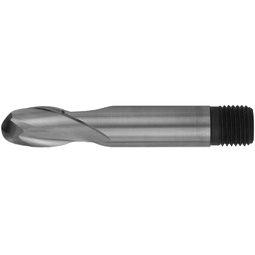 "END MILL HSS 2FL B\/N Co8  8.0MM SOM - 2 FLUTE - THREADED SHANK (BALL NOSE)"