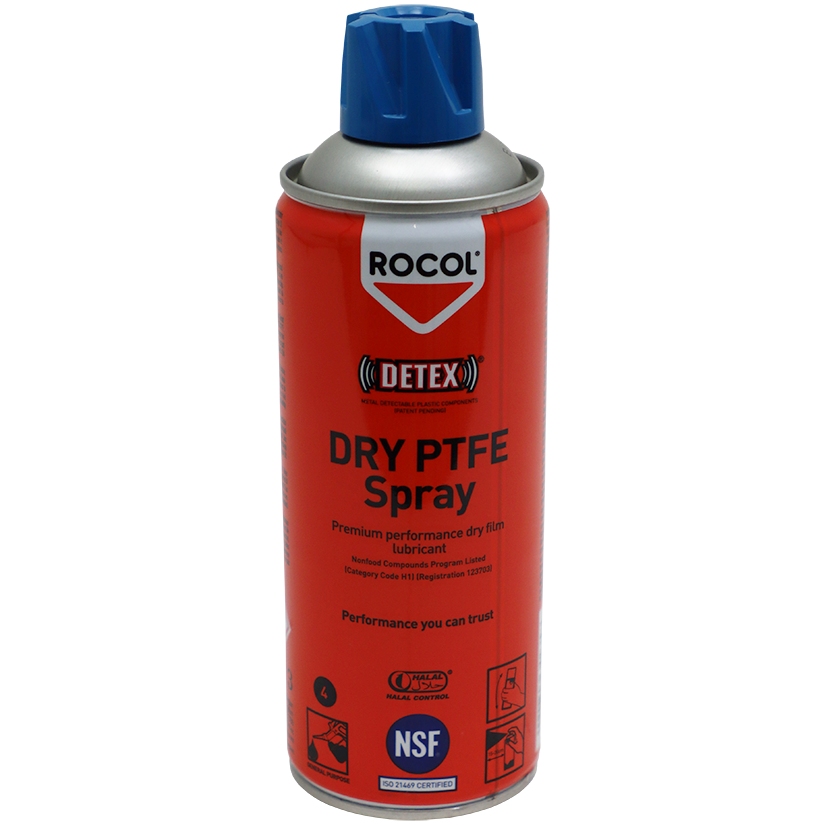 "DRY LUBE FG PTFE SPRAY 400ML ROCOL - FOOD GRADE DRY FILM LUBRICANT"