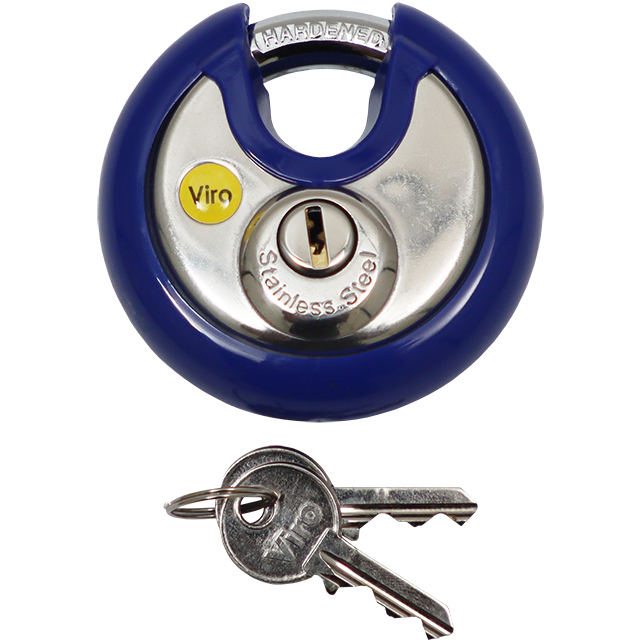 "PADLOCK DISC S\/S 70MM  K\/A VIRO - PRICE EA (STAINLESS STEEL)-KEYED ALIKE"