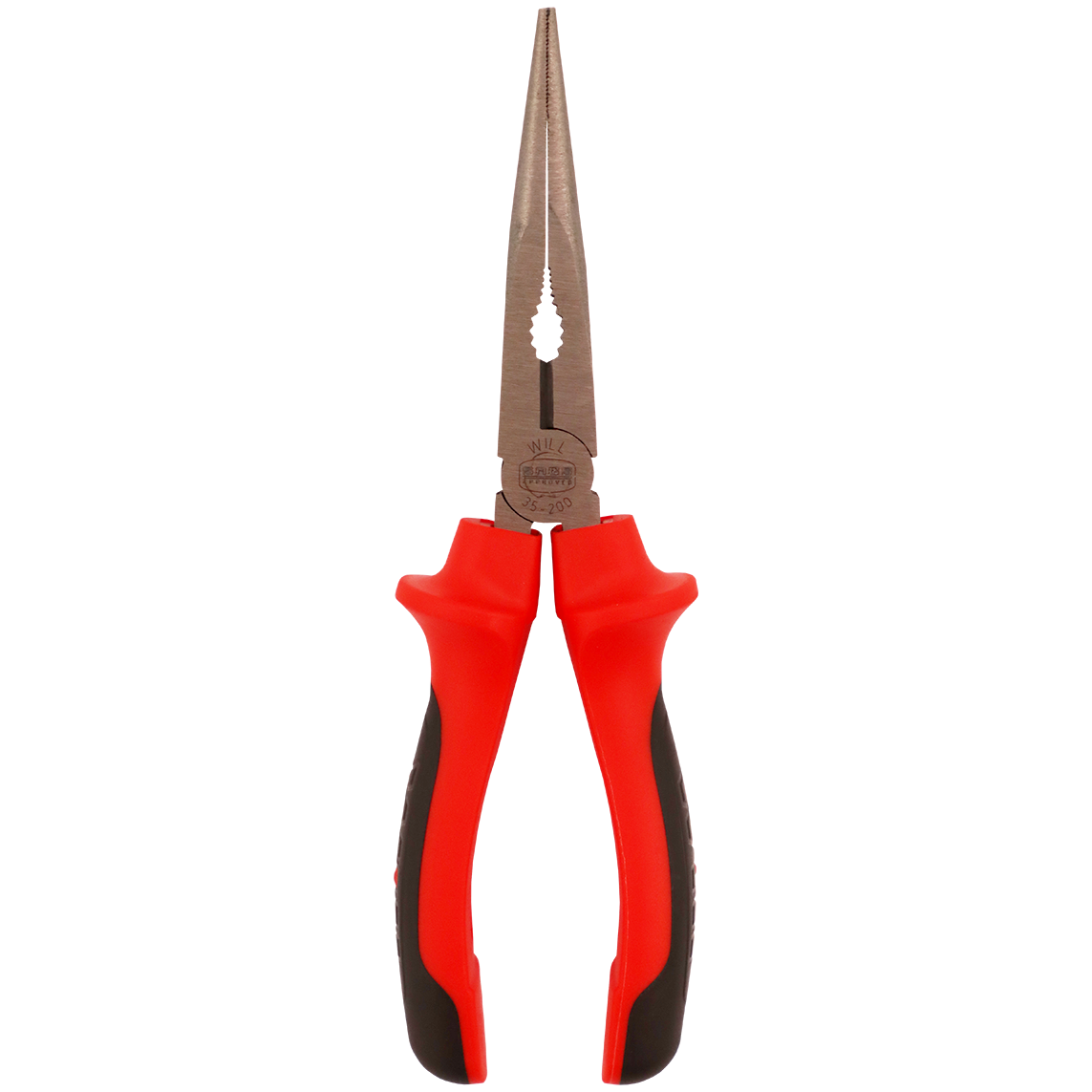 PLIER LONG NOSE 200MM STD WILL - RED/BLACK HANDLE (DT) | Fowkes Bros