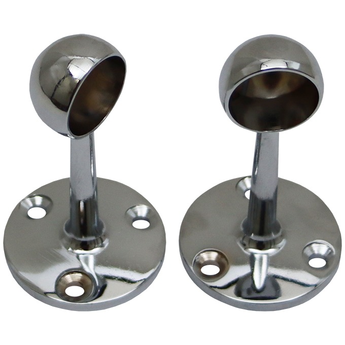 "BRACKET TOWEL RAIL 25MM CLOSED - ROUND CHROME"