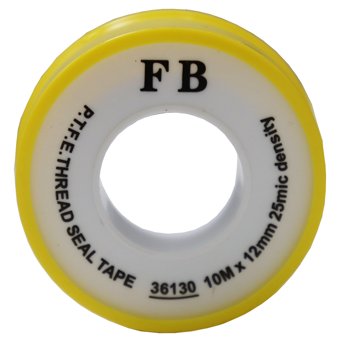 "PTFE TAPE  10M X 12MM 25MIC YELLOW - 25 MICRON DENSITY- 0.075MM THICK"