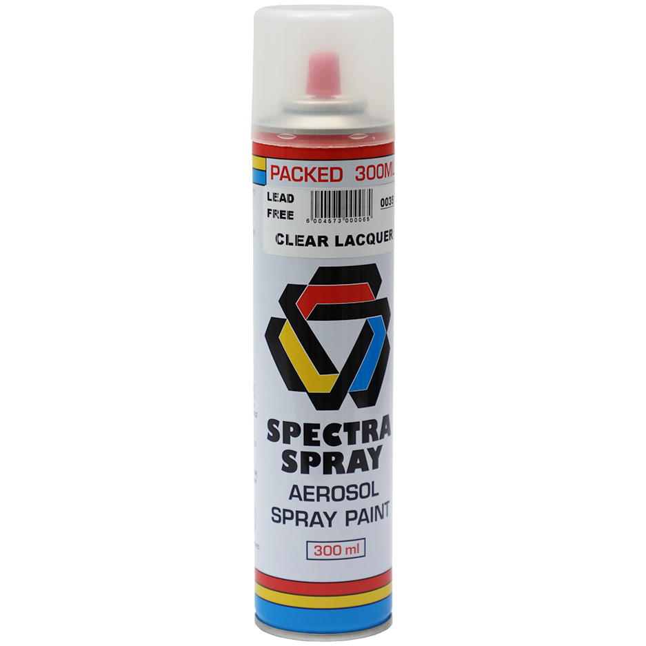 "SPRAY PAINT CLEAR 300ML SPEC - LEAD FREE - LACQUER CLEAR"