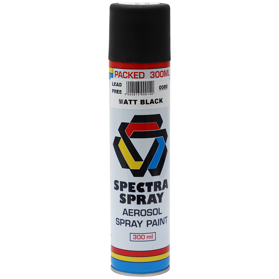 SPRAY PAINT BLACK MATT 300ML SPEC - DWS - LEAD FREE | Fowkes Bros