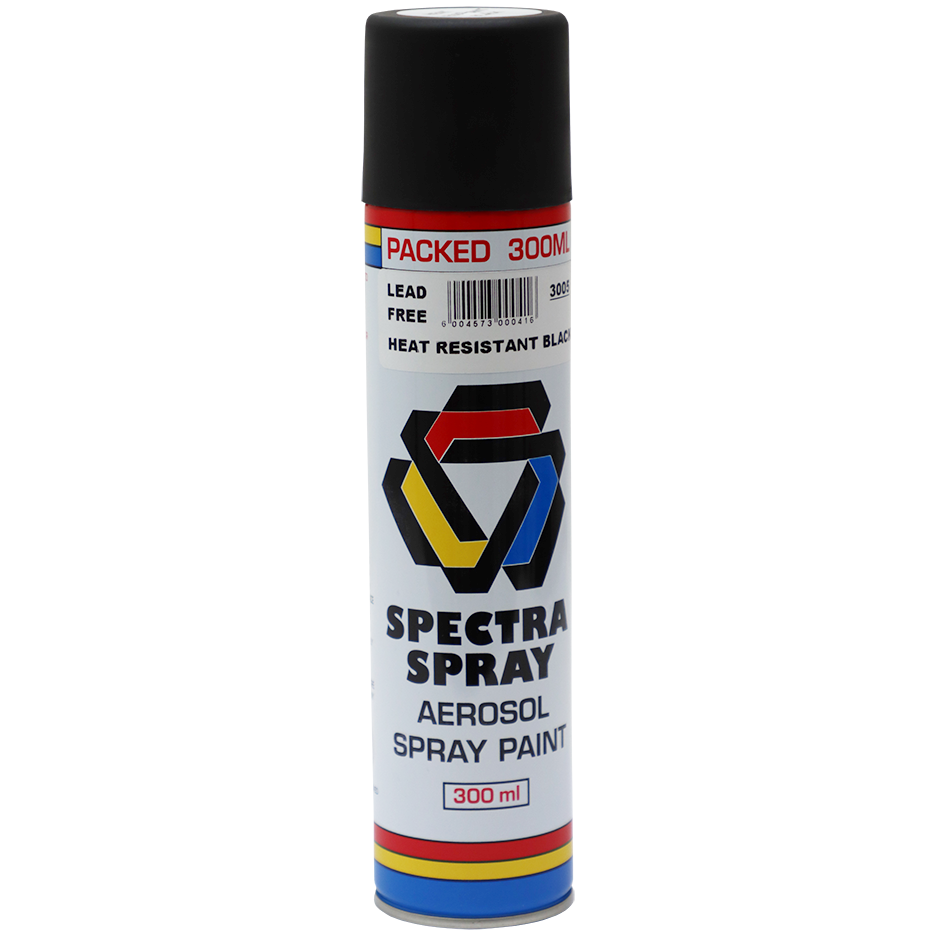 "SPRAY PAINT BLACK HI HEAT 300ML SPEC - DWS - LEAD FREE - HIGH HEAT (120\u00b0C)"